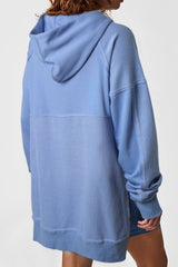 LIZAKOSHT  -  Exposed Seam Kangaroo Pocket Long Sleeve Hoodie