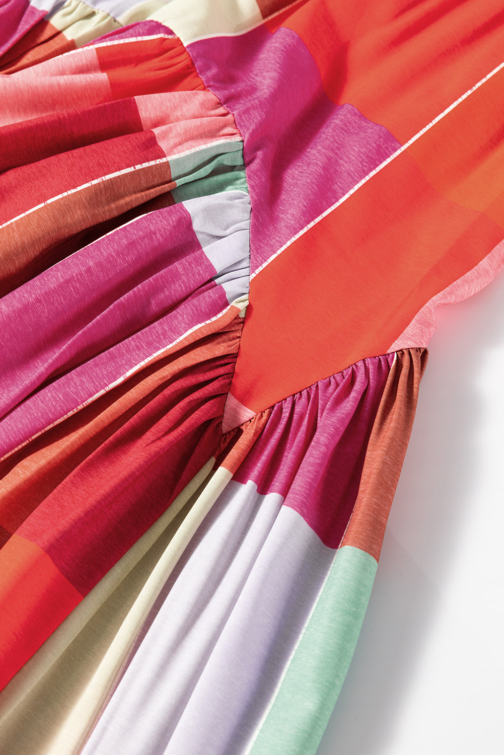 LIZAKOSHT  -  Color Block Elastic Waist Maxi Skirt