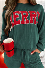 LIZAKOSHT  -  Round Neck Long Sleeve Top and Shorts Set