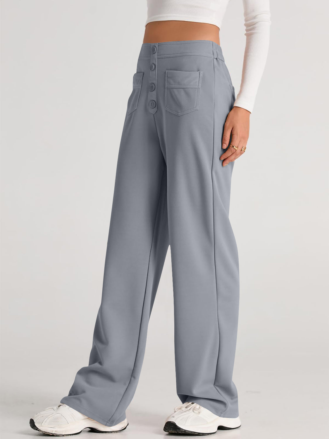 LIZAKOSHT  -  High Waist Wide Leg Pants
