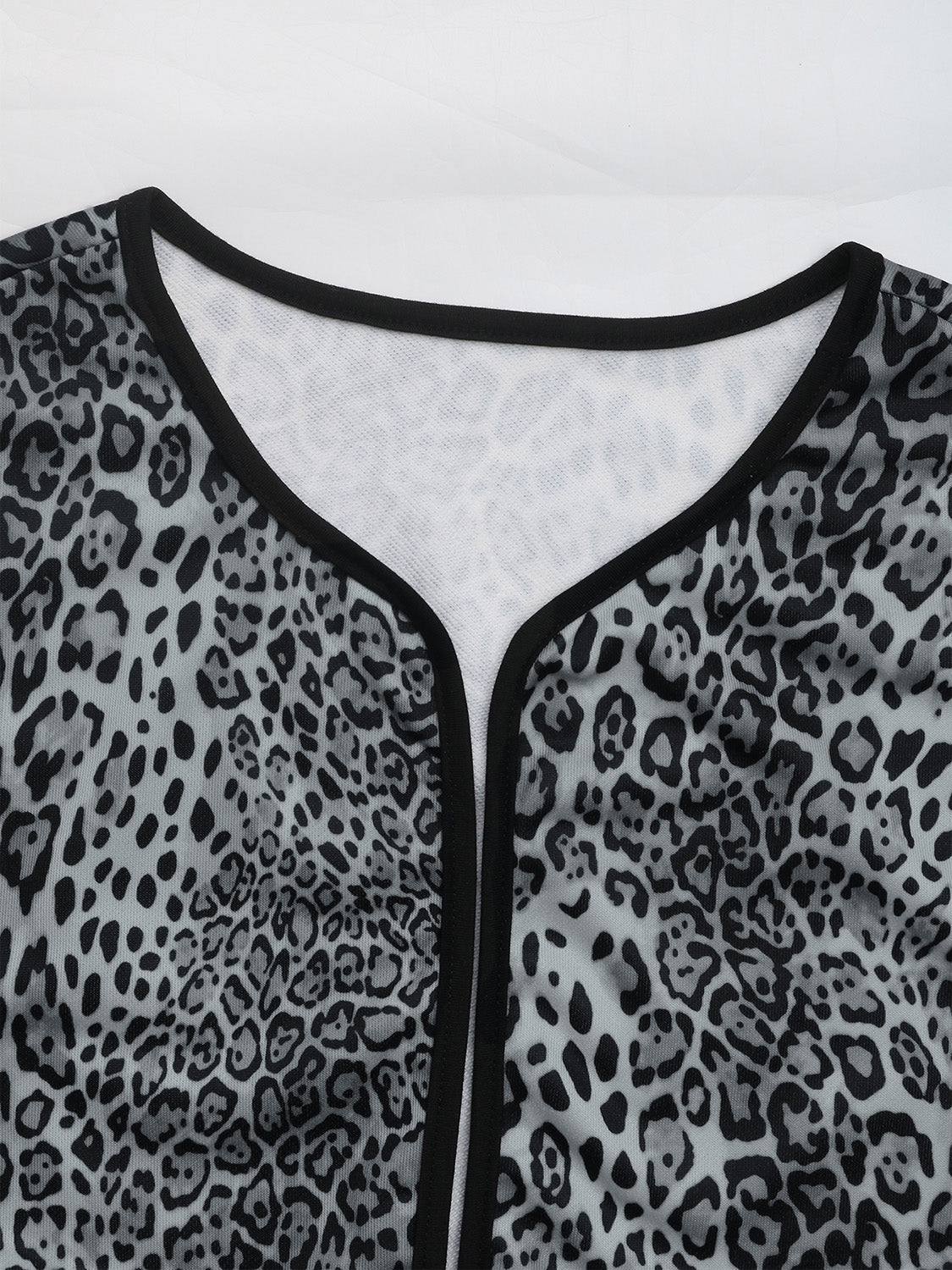 LIZAKOSHT  -  Perfee Leopard Open Front Long Sleeve Jacket