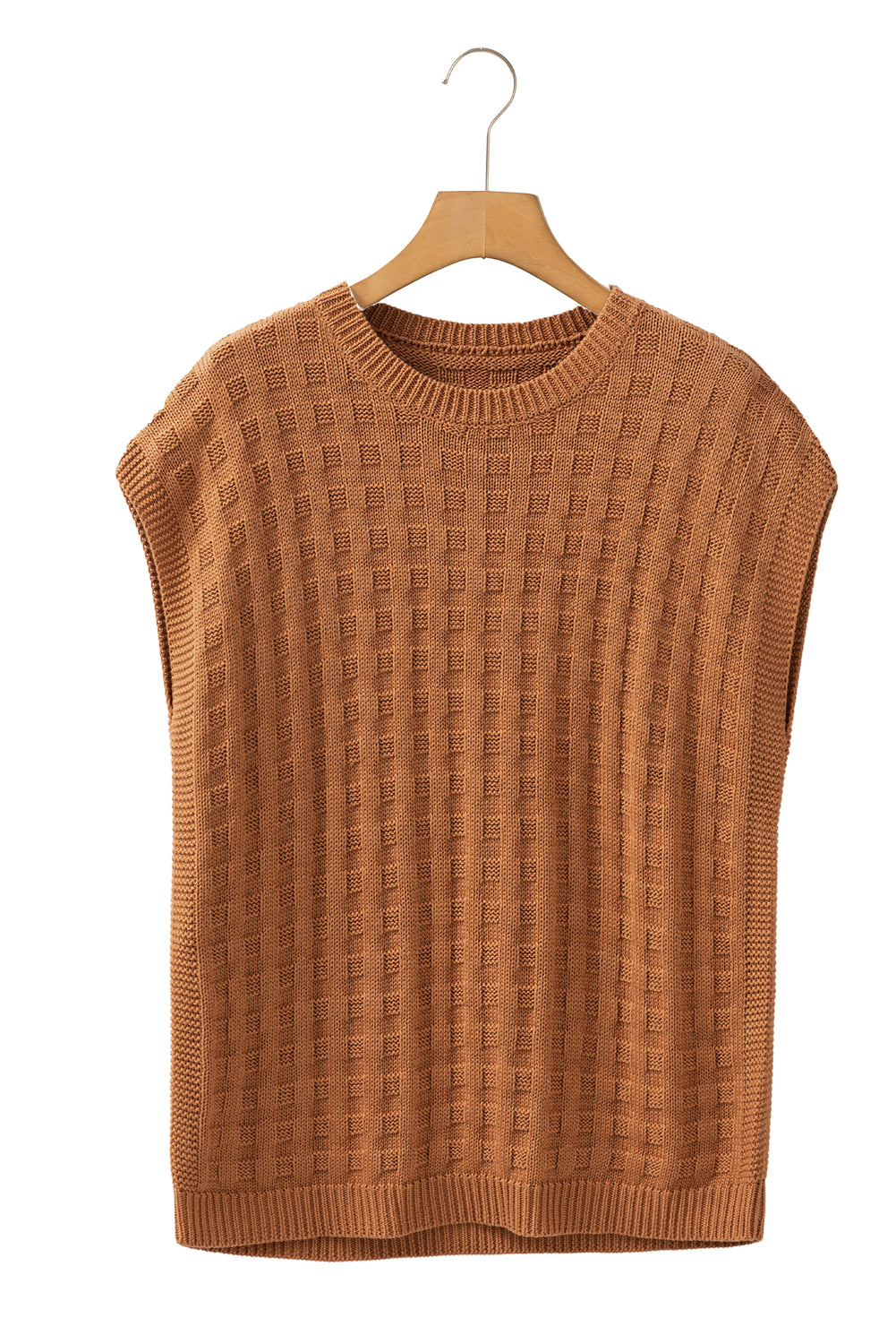 LIZAKOSHT  -  Round Neck Cap Sleeve Sweater Vest