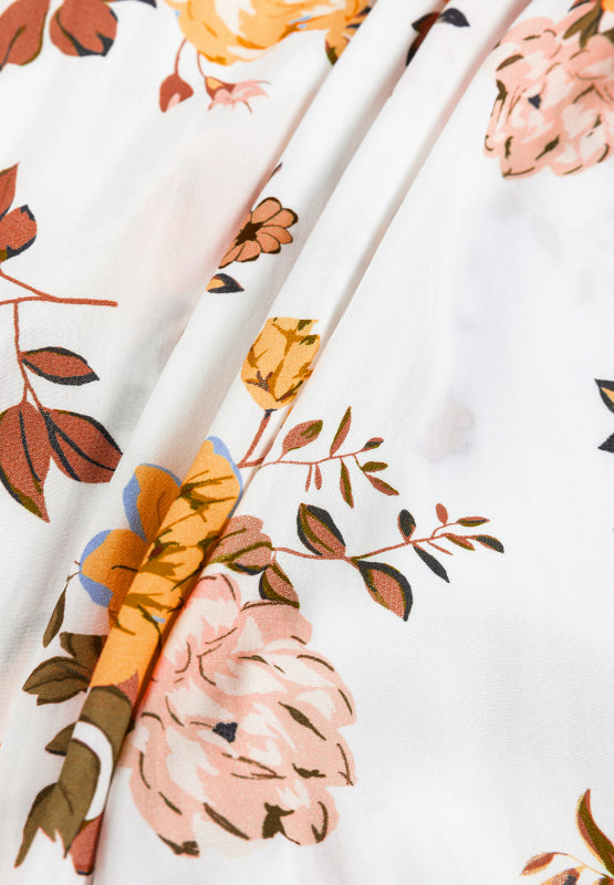 LIZAKOSHT  -  Printed V-Neck Flare Sleeve Mini Dress