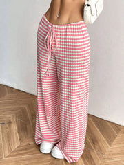 LIZAKOSHT  -  Tied Striped Wide Leg Pants
