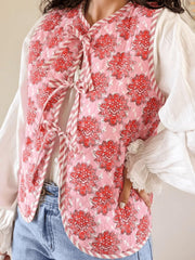 LIZAKOSHT  -  Tied Sleeveless Vest Coat