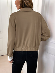 LIZAKOSHT  -  Perfee Collared Neck Button Down Jacket