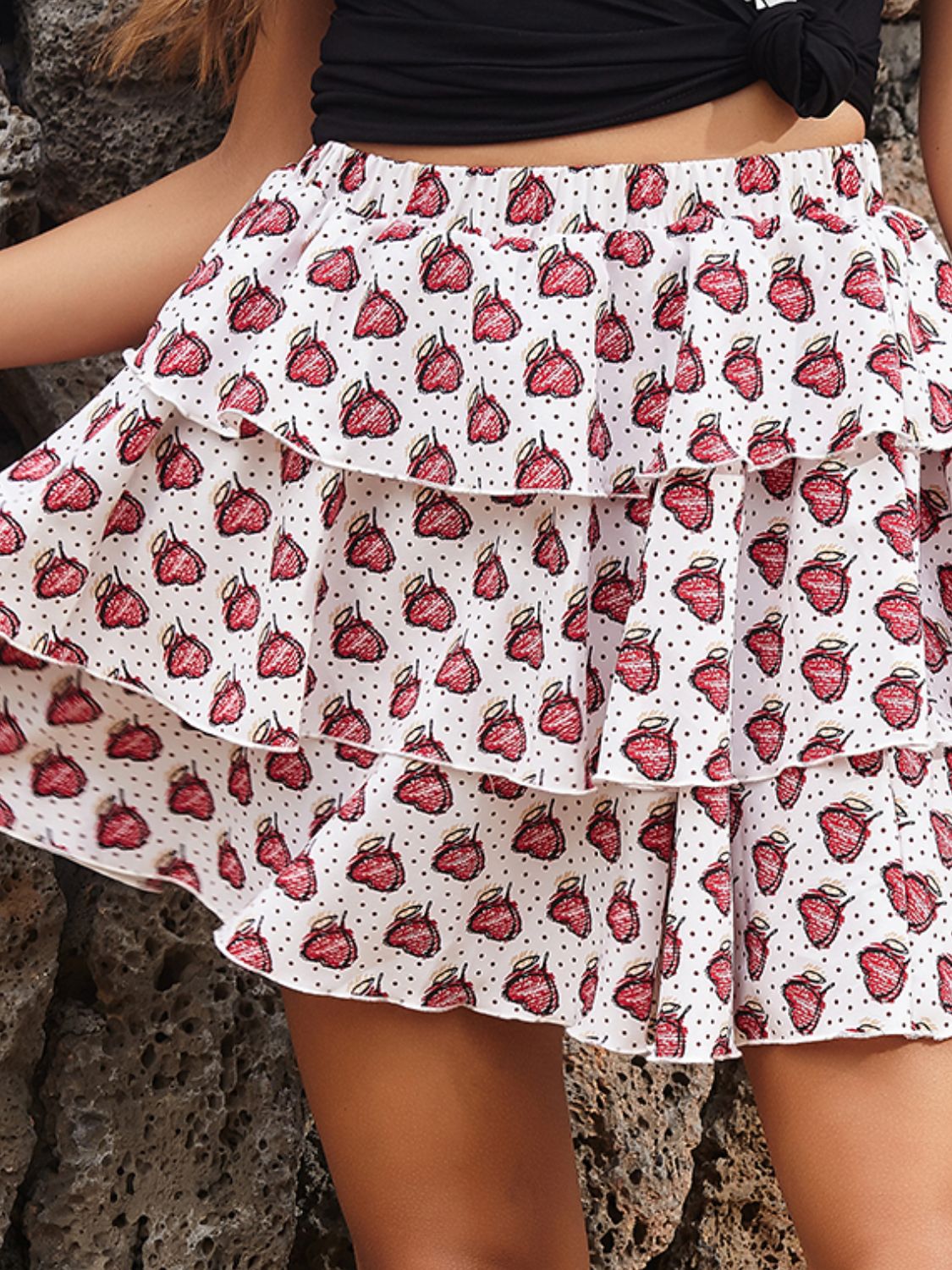 LIZAKOSHT  -  Perfee Layered Printed Mini Skirt