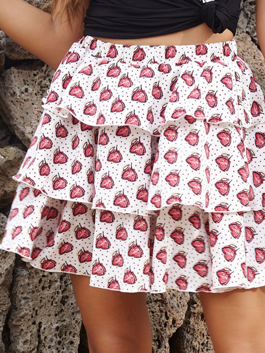 LIZAKOSHT  -  Perfee Layered Printed Mini Skirt