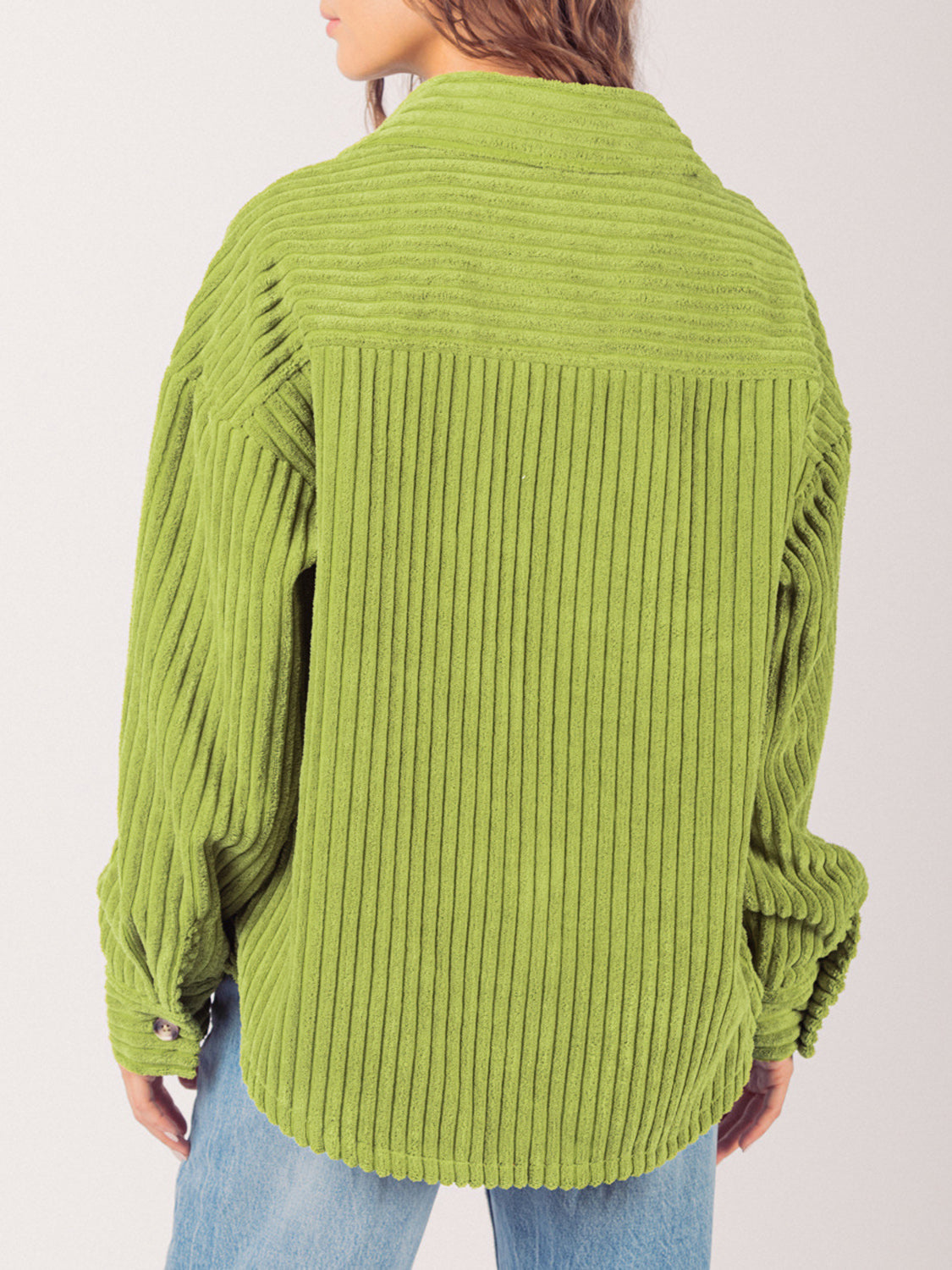 LIZAKOSHT  -  Button Up Long Sleeve Corduroy Jacket