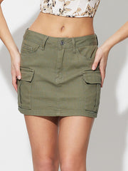 LIZAKOSHT  -  Pocketed Mini Denim Skirt