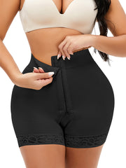 LIZAKOSHT  -  Full Size Lace Detail Hook-and-Eye Shaping Shorts