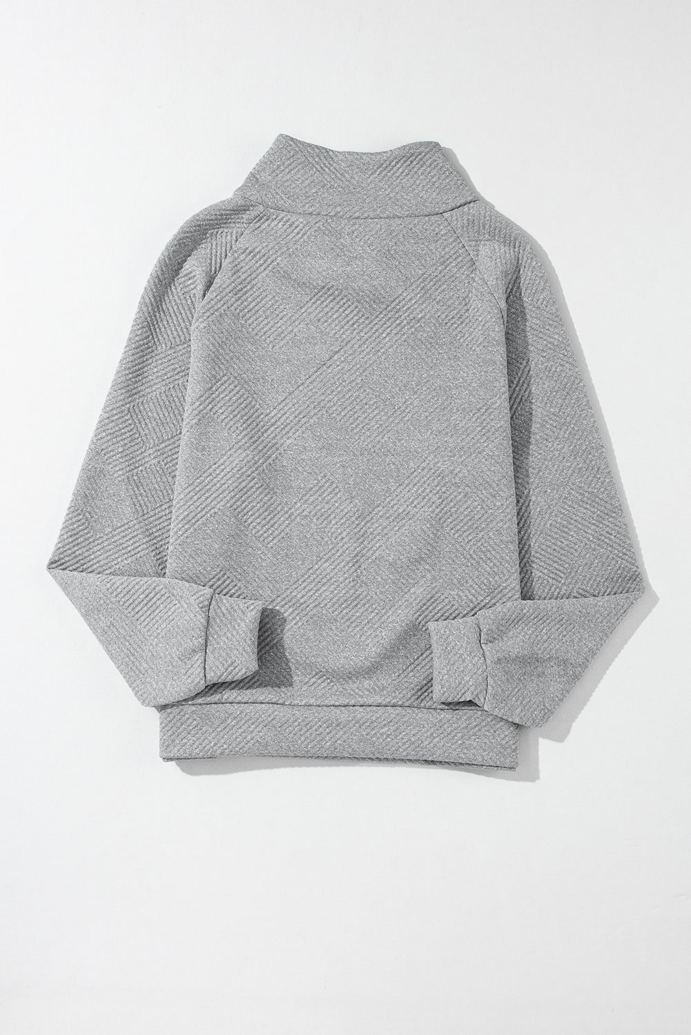 LIZAKOSHT  -  Textured Turtleneck Long Sleeve Sweatshirt
