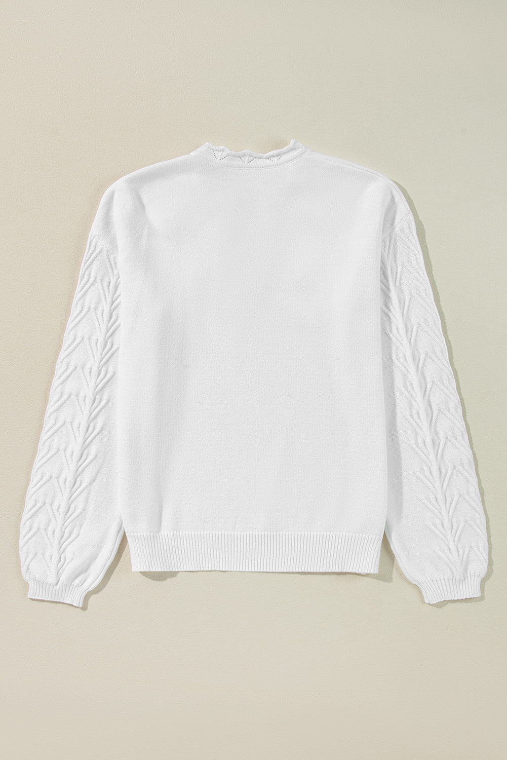 LIZAKOSHT  -  Daisy Notched Long Sleeve Sweater