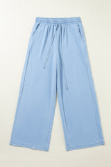LIZAKOSHT  -  Drawstring Wide Leg Jeans