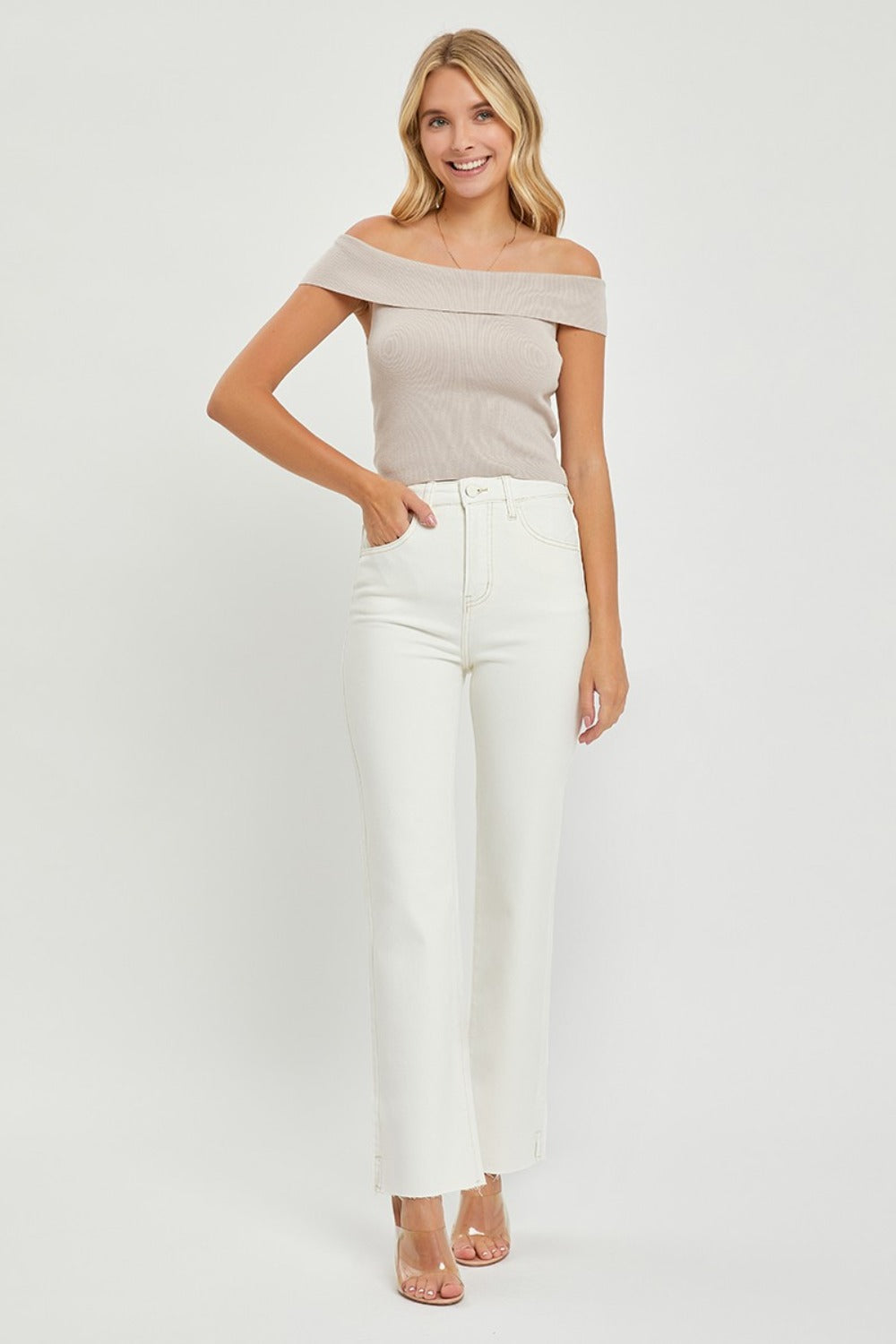 LIZAKOSHT  -  Full Size High Rise Tummy Control Straight Jeans