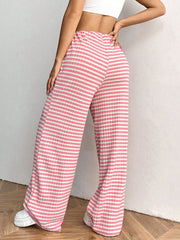 LIZAKOSHT  -  Tied Striped Wide Leg Pants