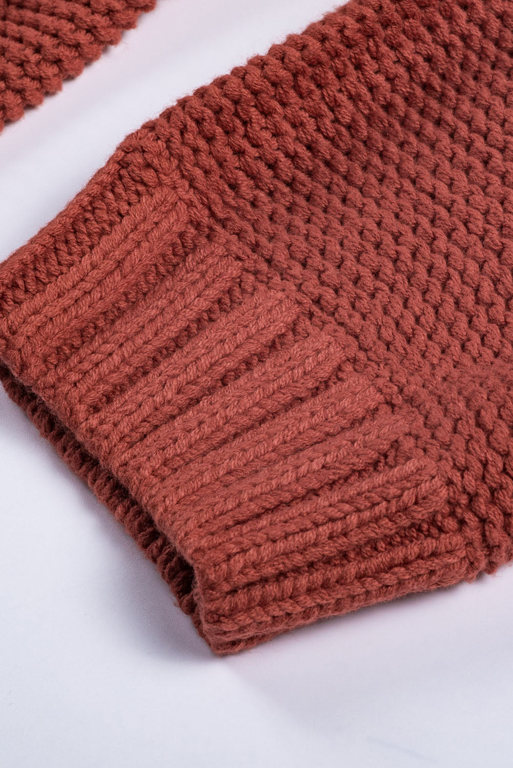 LIZAKOSHT  -  Cable-Knit Turtleneck Dropped Shoulder Sweater