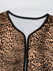 LIZAKOSHT  -  Perfee Leopard Open Front Long Sleeve Jacket