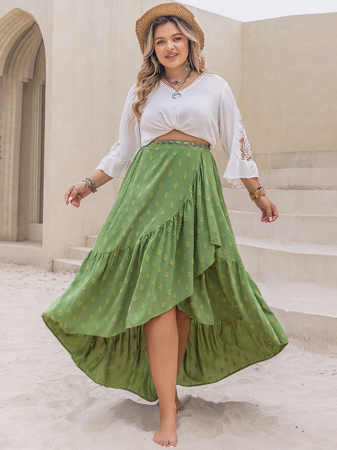 LIZAKOSHT  -  Plus Size High-Low Skirt