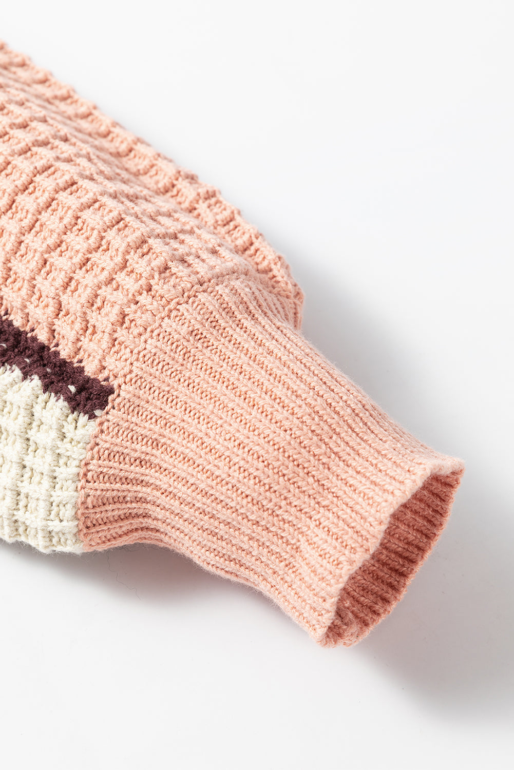 LIZAKOSHT  -  Drawstring Color Block Mock Neck Sweater