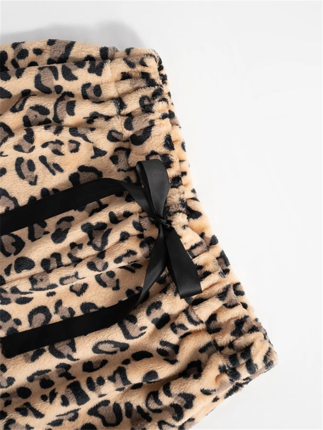 LIZAKOSHT  -  Leopard Wide Leg Plush Pants