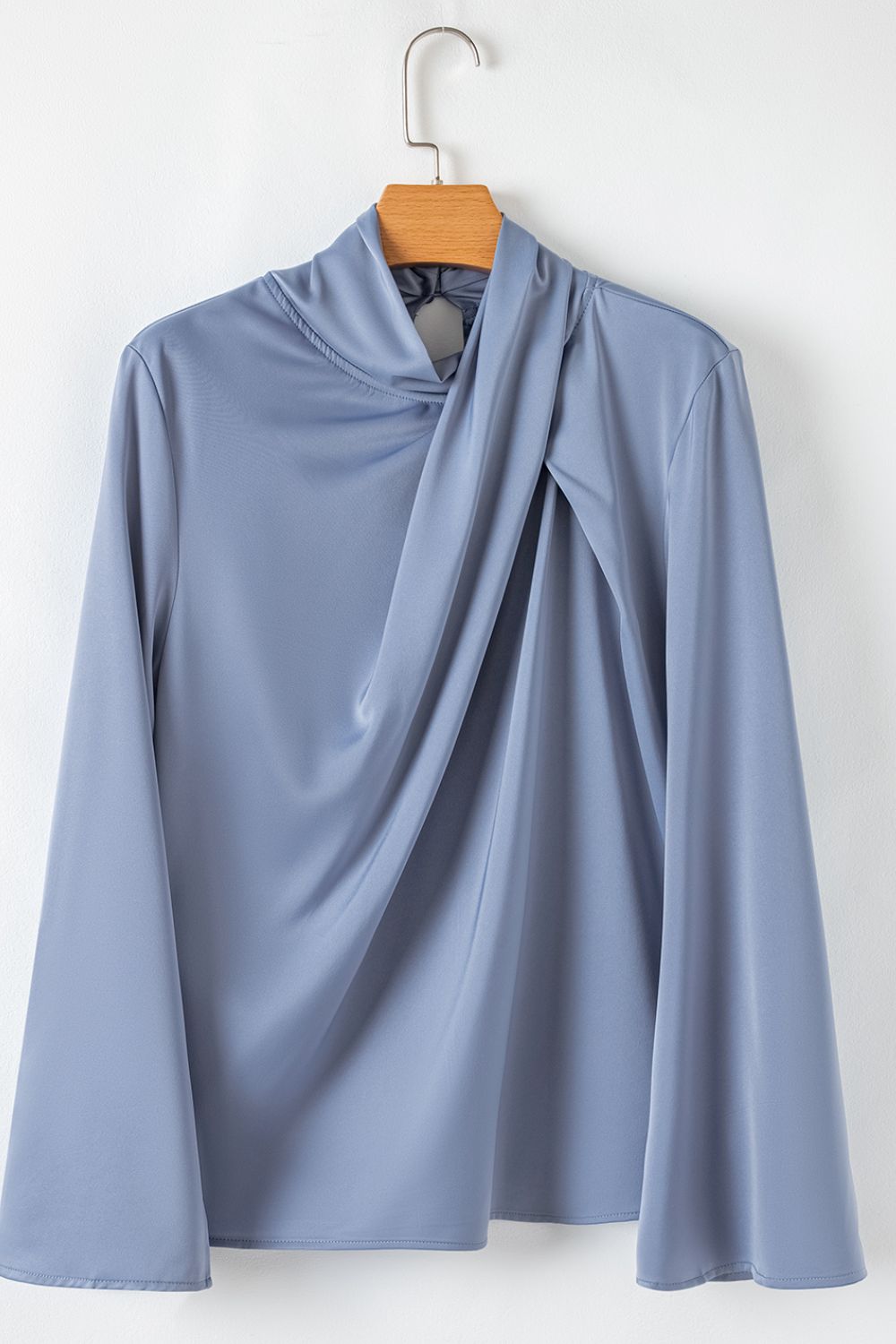 LIZAKOSHT  -  Cutout Turtleneck Long Sleeve Blouse