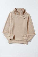 LIZAKOSHT  -  Textured Turtleneck Long Sleeve Sweatshirt