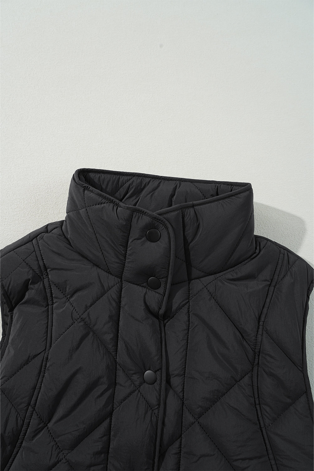 LIZAKOSHT  -  Snap Down Texture Vest Coat with Pockets