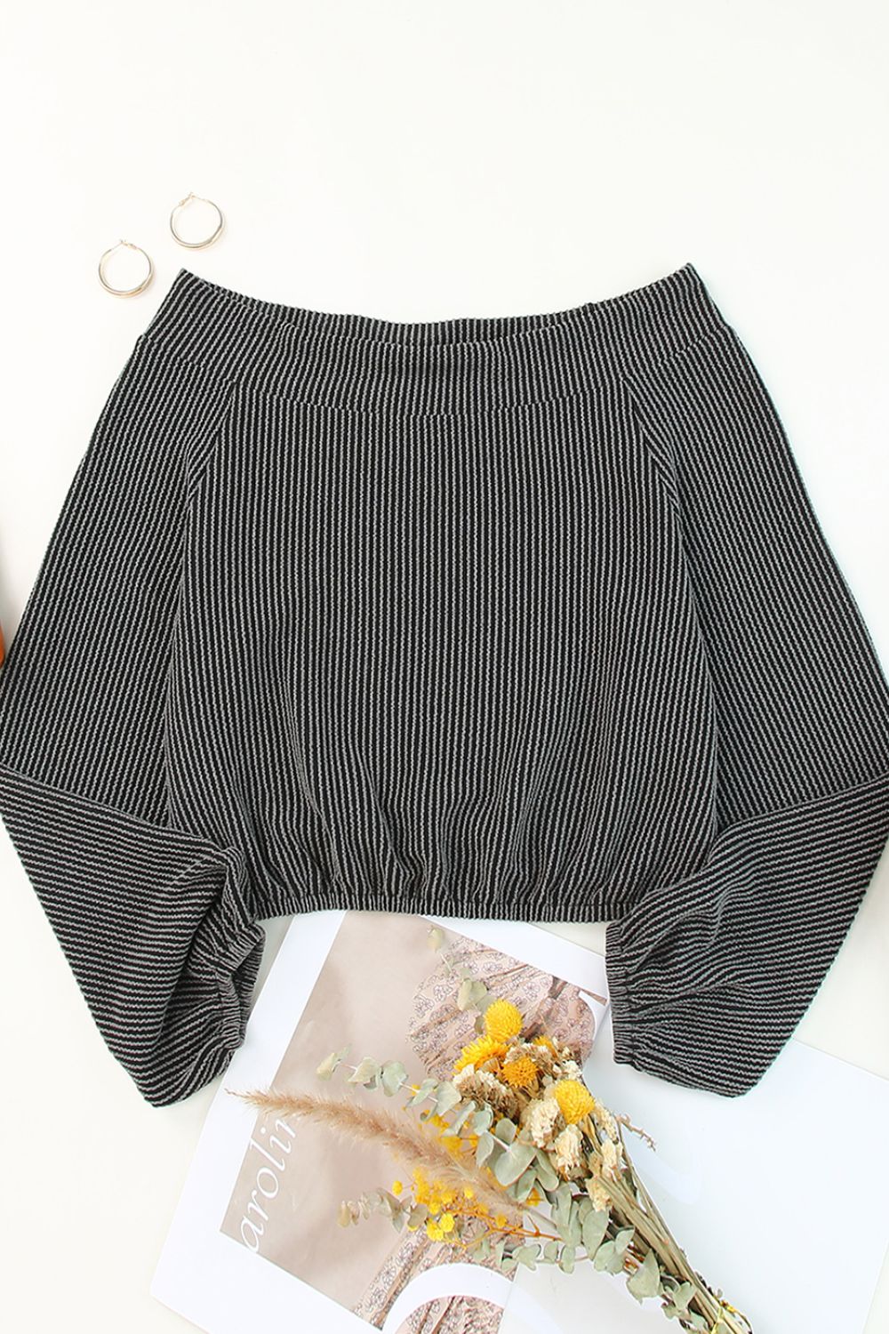 LIZAKOSHT  -  Off-Shoulder Long Sleeve Top