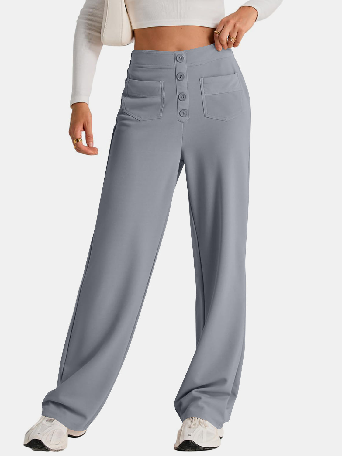 LIZAKOSHT  -  High Waist Wide Leg Pants