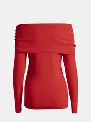 LIZAKOSHT  -  Off-Shoulder Long Sleeve Sweater
