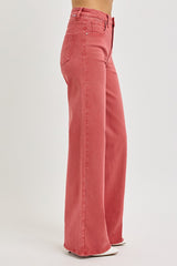 LIZAKOSHT  -  Full Size High Rise Tummy Control Wide Leg Jeans