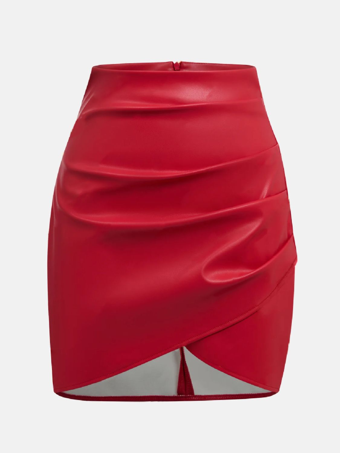 LIZAKOSHT  -  Ruched Asymmetrical Hem Skirt