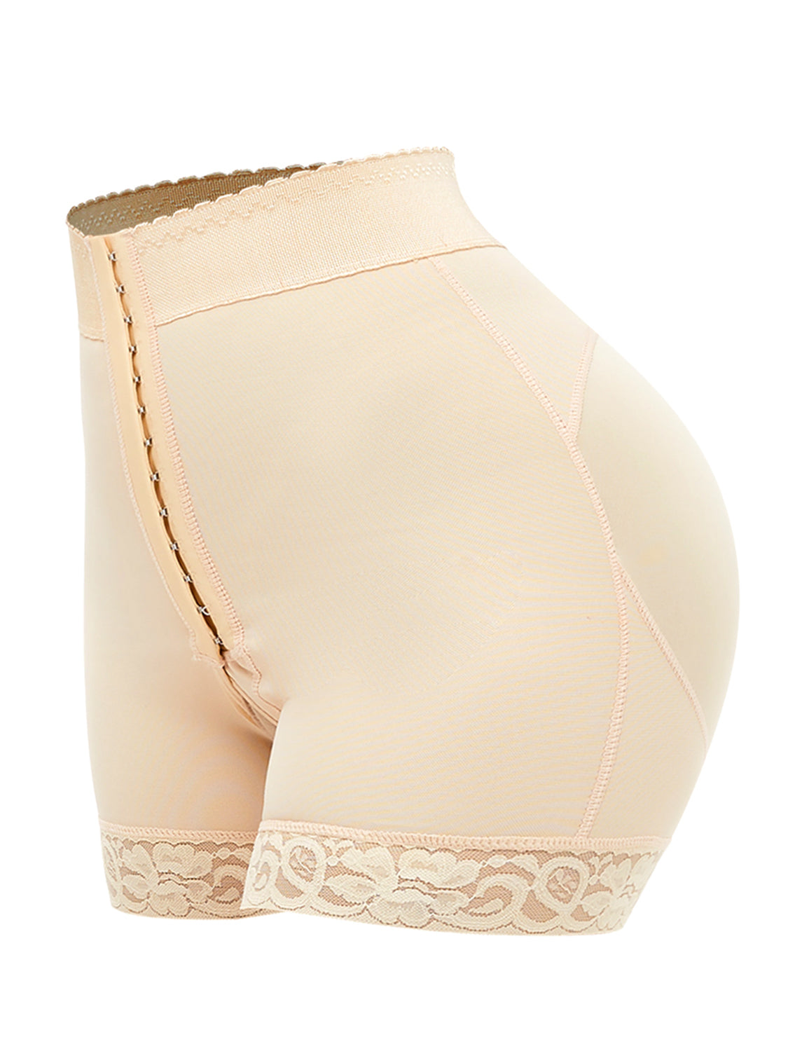 LIZAKOSHT  -  Full Size Lace Detail Hook-and-Eye Shaping Shorts