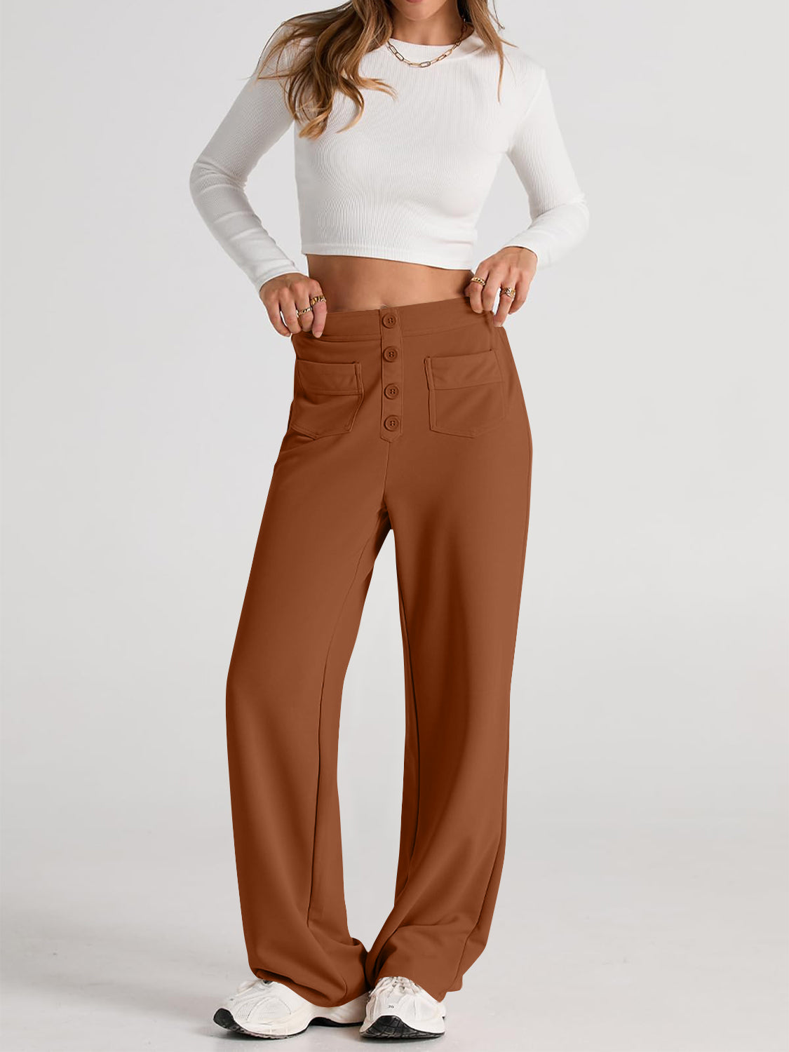 LIZAKOSHT  -  High Waist Wide Leg Pants