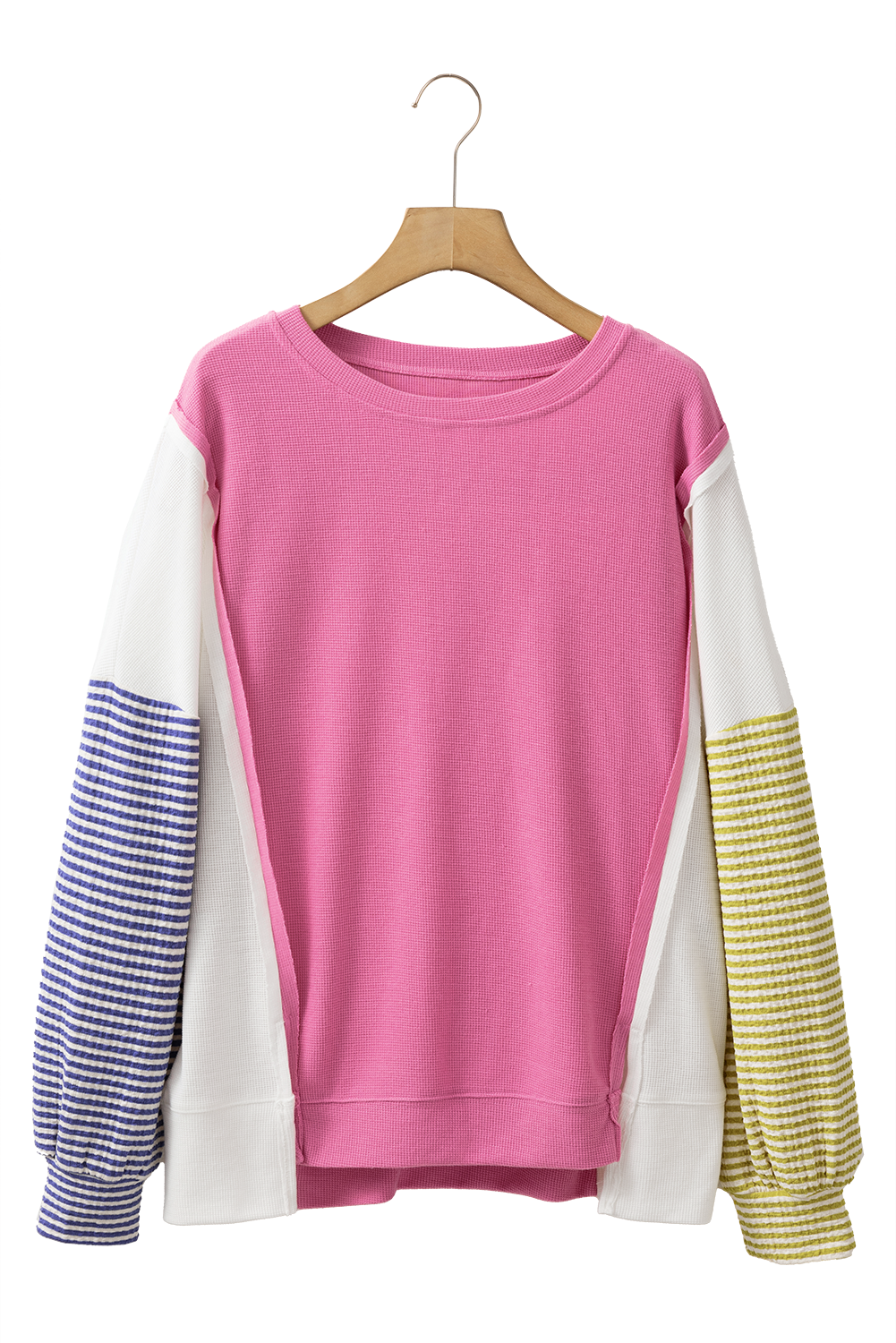 LIZAKOSHT  -  Exposed Seam Contrast Long Sleeve Sweatshirt