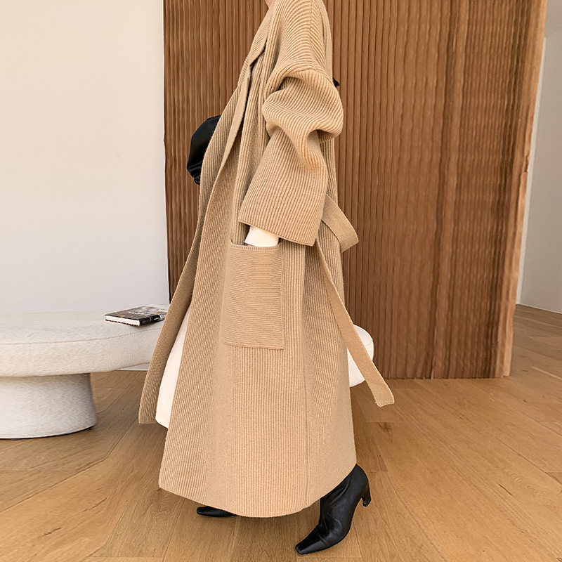 Lizakosht Women Woolen Coat Winter Elegant Temperament Coat Casual Loose Warm Mid Length Woolen Coat Jackets Female Ladies Streetwear