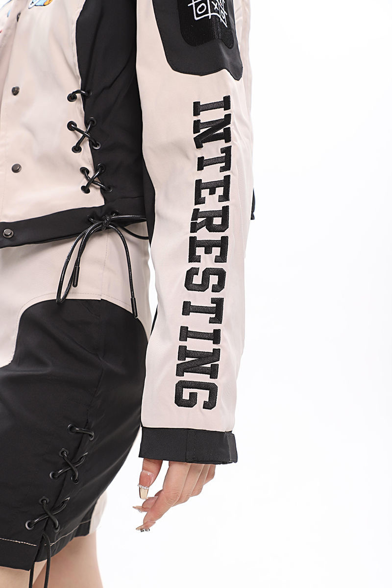 Bomber Woman Varsity Race Car Jacket Vintage street Embroidery Long Sleeves American Baseball Jackets Bombers Y2k Coats
