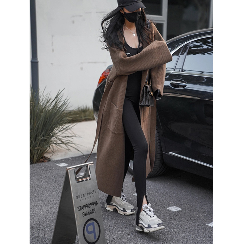 Lizakosht Women Woolen Coat Winter Elegant Temperament Coat Casual Loose Warm Mid Length Woolen Coat Jackets Female Ladies Streetwear