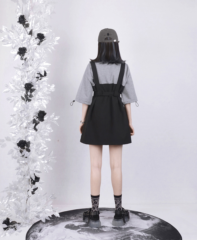 Retro Vintage Women Gothic Girls Punk Mini Dress High Waist Long Sleeve Hat Collar Sexy Gry Black Lolita Plus Size Jurken