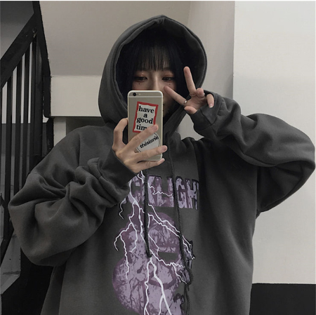 Lizakosht Gothic Japan Cartoon Hip Hop Hoodie Sweatshirt Oversize Women Spring Autumn Funny Punk Hoodies Tops Females Clothes Hoodie Girl