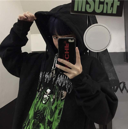 Lizakosht Gothic Japan Cartoon Hip Hop Hoodie Sweatshirt Oversize Women Spring Autumn Funny Punk Hoodies Tops Females Clothes Hoodie Girl