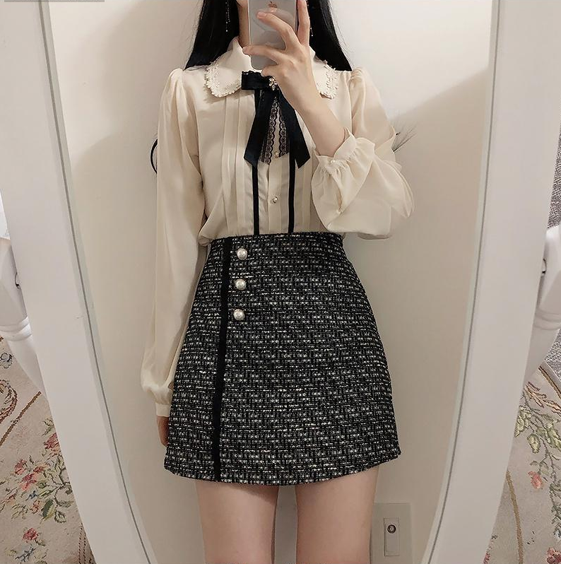 Lizakosht Spring Women's Cute Tops Preppy Style Vintage Japaneses Korea Design Button Elegant Formal Shirts Blouses Pink White 12020