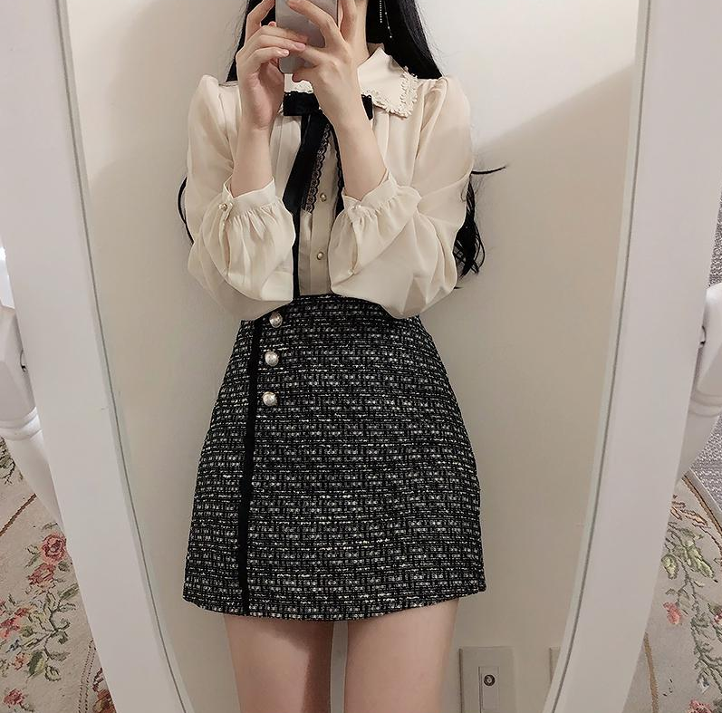 Lizakosht Spring Women's Cute Tops Preppy Style Vintage Japaneses Korea Design Button Elegant Formal Shirts Blouses Pink White 12020