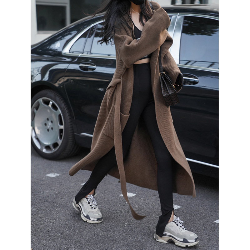 Lizakosht Women Woolen Coat Winter Elegant Temperament Coat Casual Loose Warm Mid Length Woolen Coat Jackets Female Ladies Streetwear