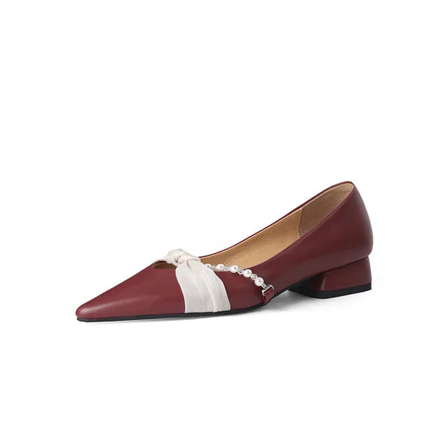 Lizakosht New Sheep Suede Low Heel Shoes Spring/summer Woman Shoes Chunky Heel French Pointed Toe Shallow Shoes Women Pumps Handmade
