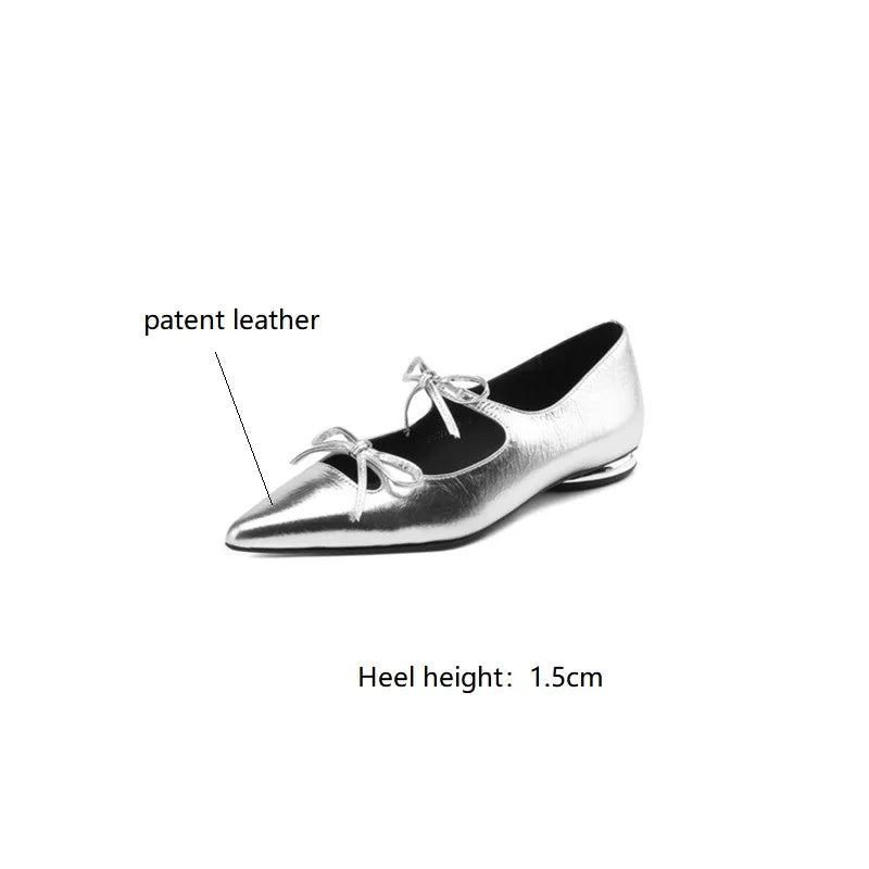 Lizakosht New Spring/Autumn Pointed Toe Women Pumps Patent Leather Low Heels Shoes for Women Comfortable Mary Jane Shoes Ladies Shoes