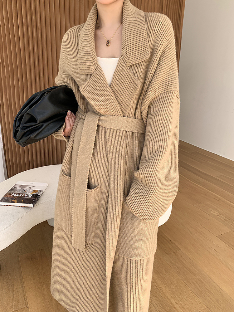 Lizakosht Women Woolen Coat Winter Elegant Temperament Coat Casual Loose Warm Mid Length Woolen Coat Jackets Female Ladies Streetwear