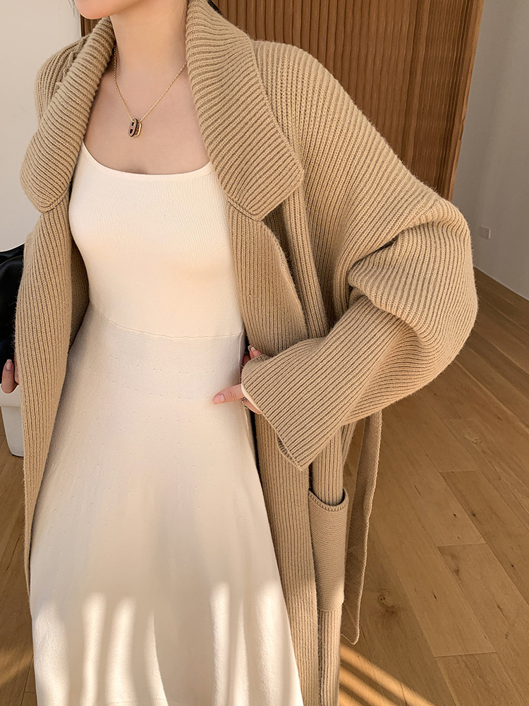 Lizakosht Women Woolen Coat Winter Elegant Temperament Coat Casual Loose Warm Mid Length Woolen Coat Jackets Female Ladies Streetwear