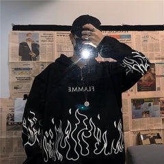 Plus Size Spring Autumn Clothes Sweatshirt Men Oversized Harajuku Hoodie Korean Style Streetwear Tops Print Long Sleeve Pullover